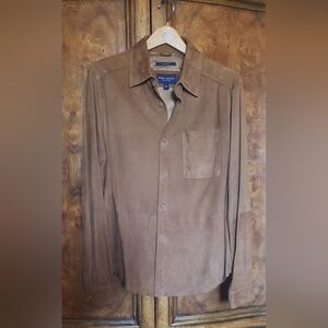 Cremieux (M) tan suede shirt